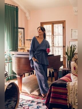 Oddbird kardes top and pants set in electric blue, xsmall